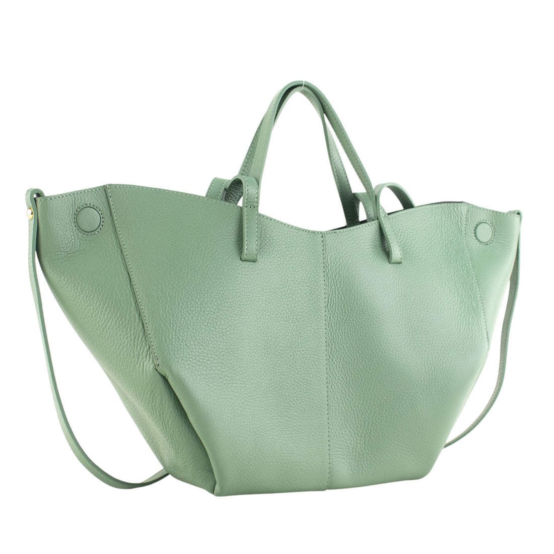 Bolso shopper Piel Pregato Venetto Soft Verde aguamarina