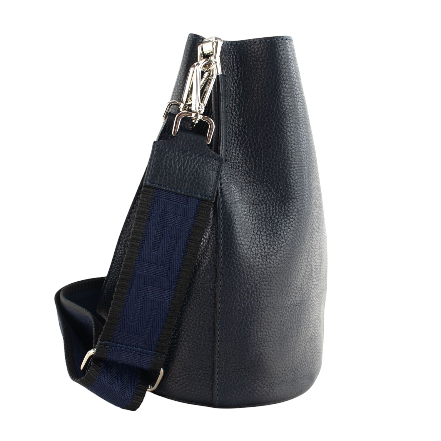 Bandolera Piel Pregato Secchio Azul marino - KimondoShop