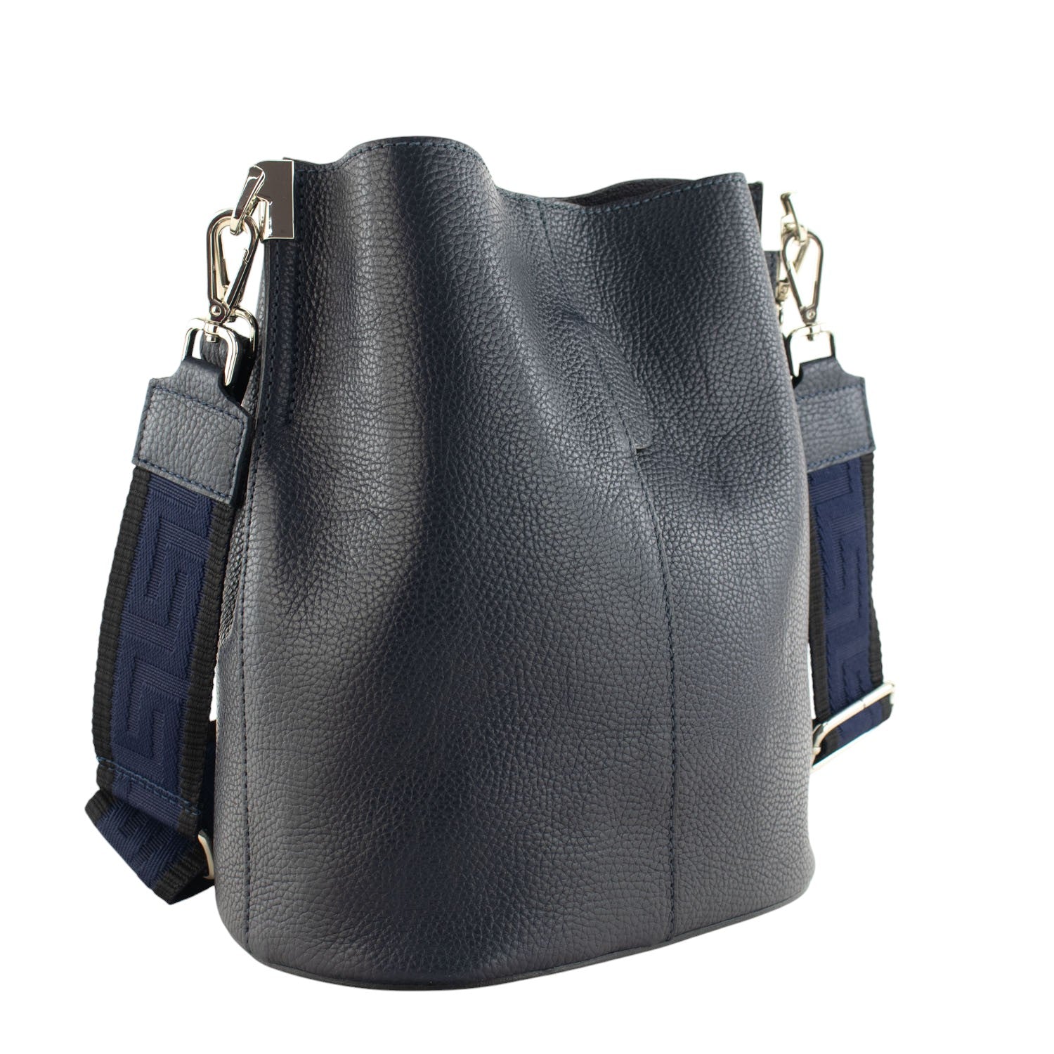 Bandolera Piel Pregato Secchio Azul marino - KimondoShop