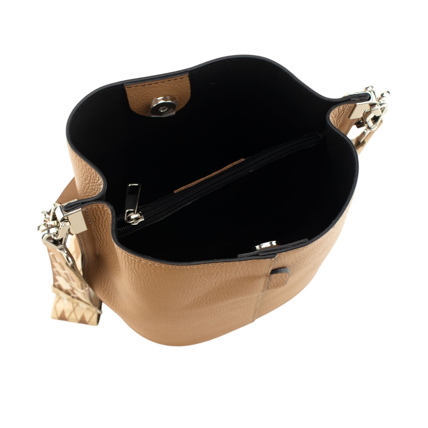 Bandolera Piel Pregato Secchio Moka - KimondoShop
