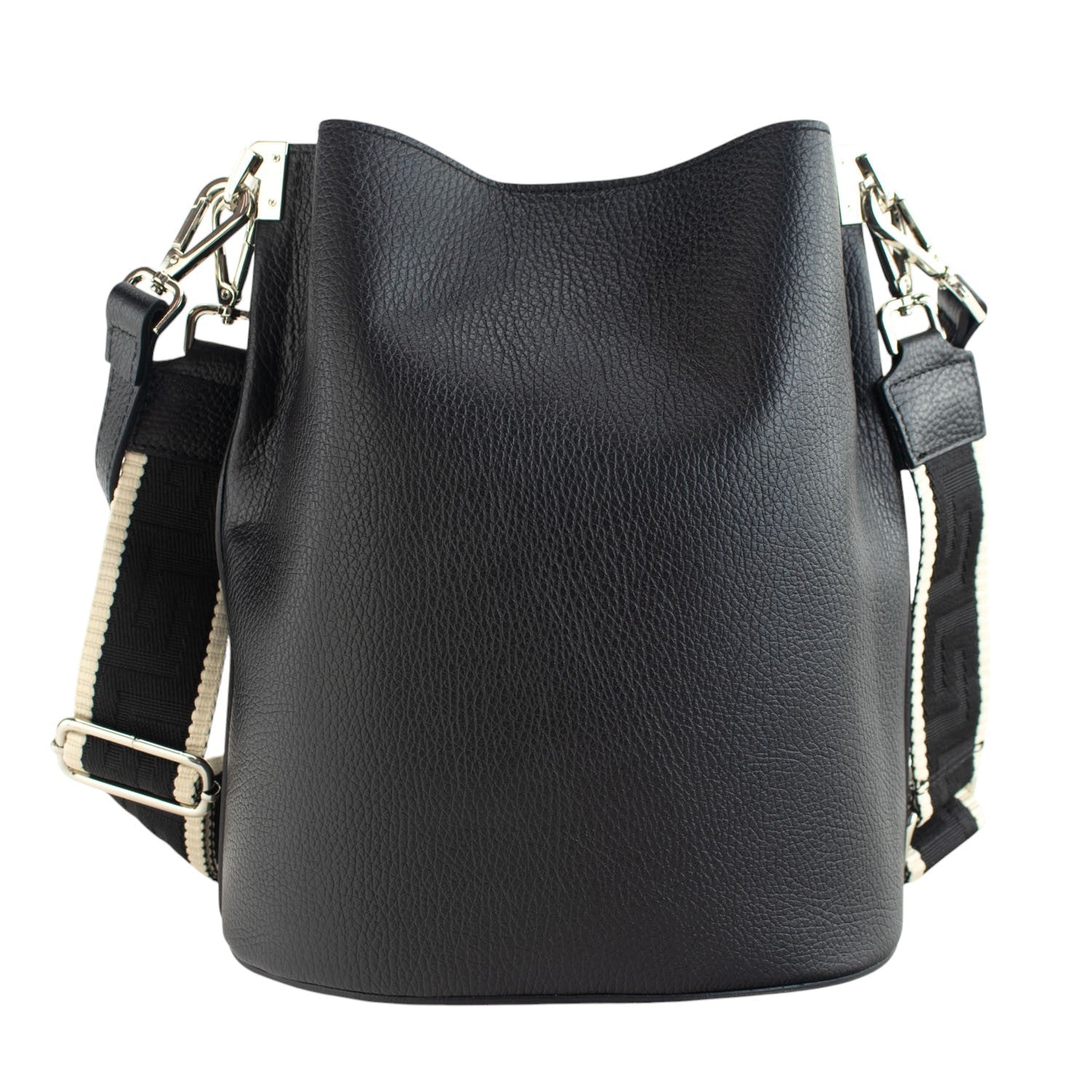 Bandolera Piel Pregato Secchio Negro cinta lisa - KimondoShop