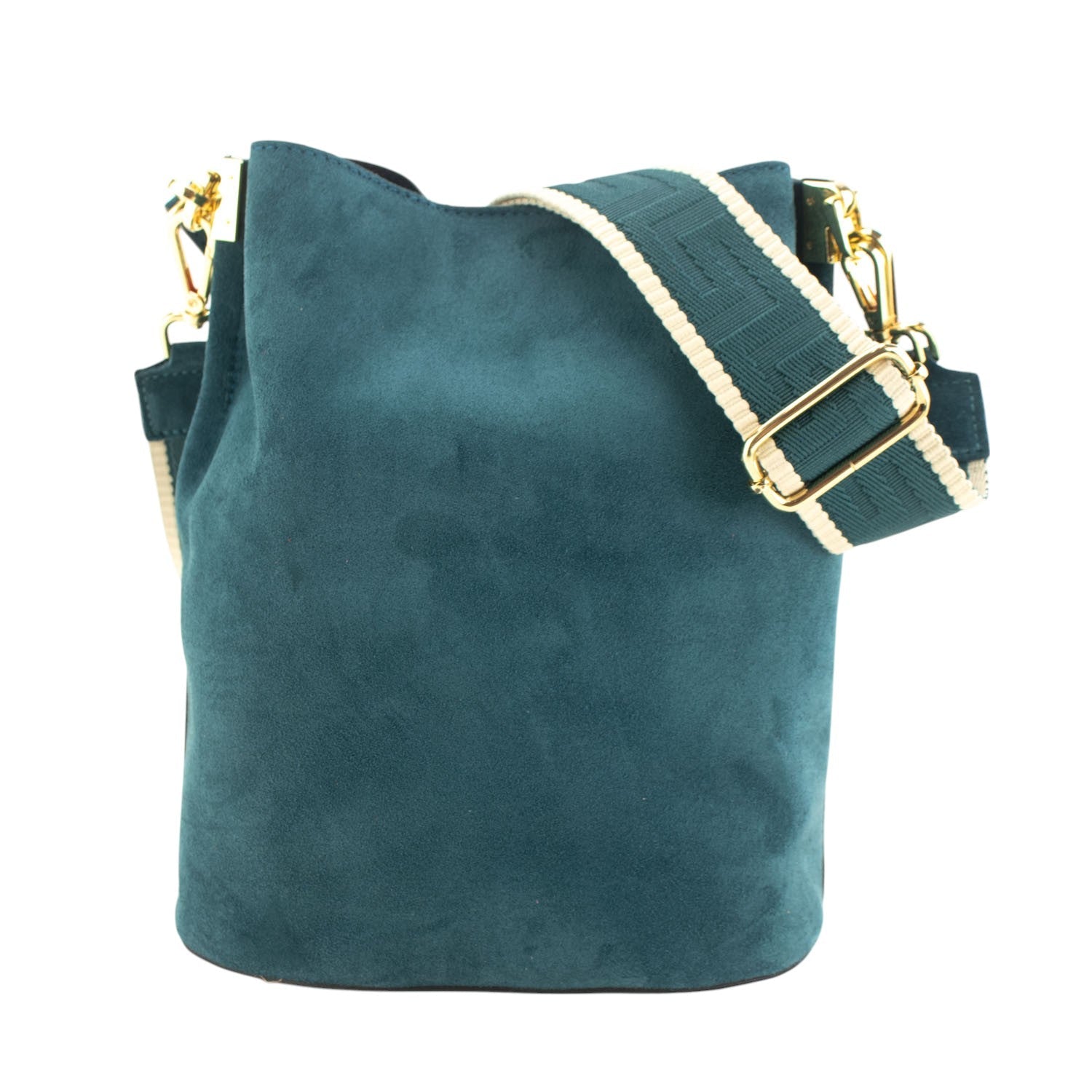 Bandolera Piel Pregato Secchio Peach Petróleo - KimondoShop
