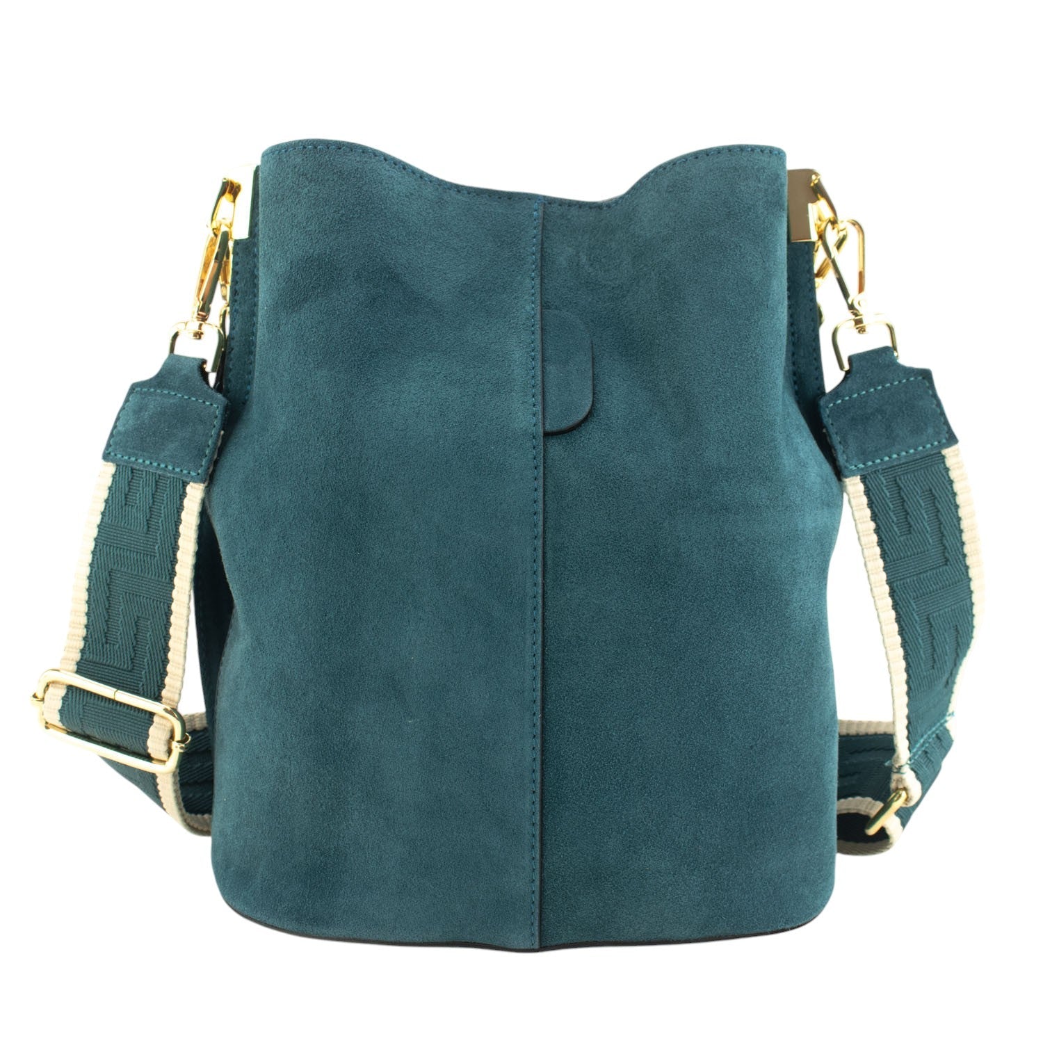 Bandolera Piel Pregato Secchio Peach Petróleo - KimondoShop