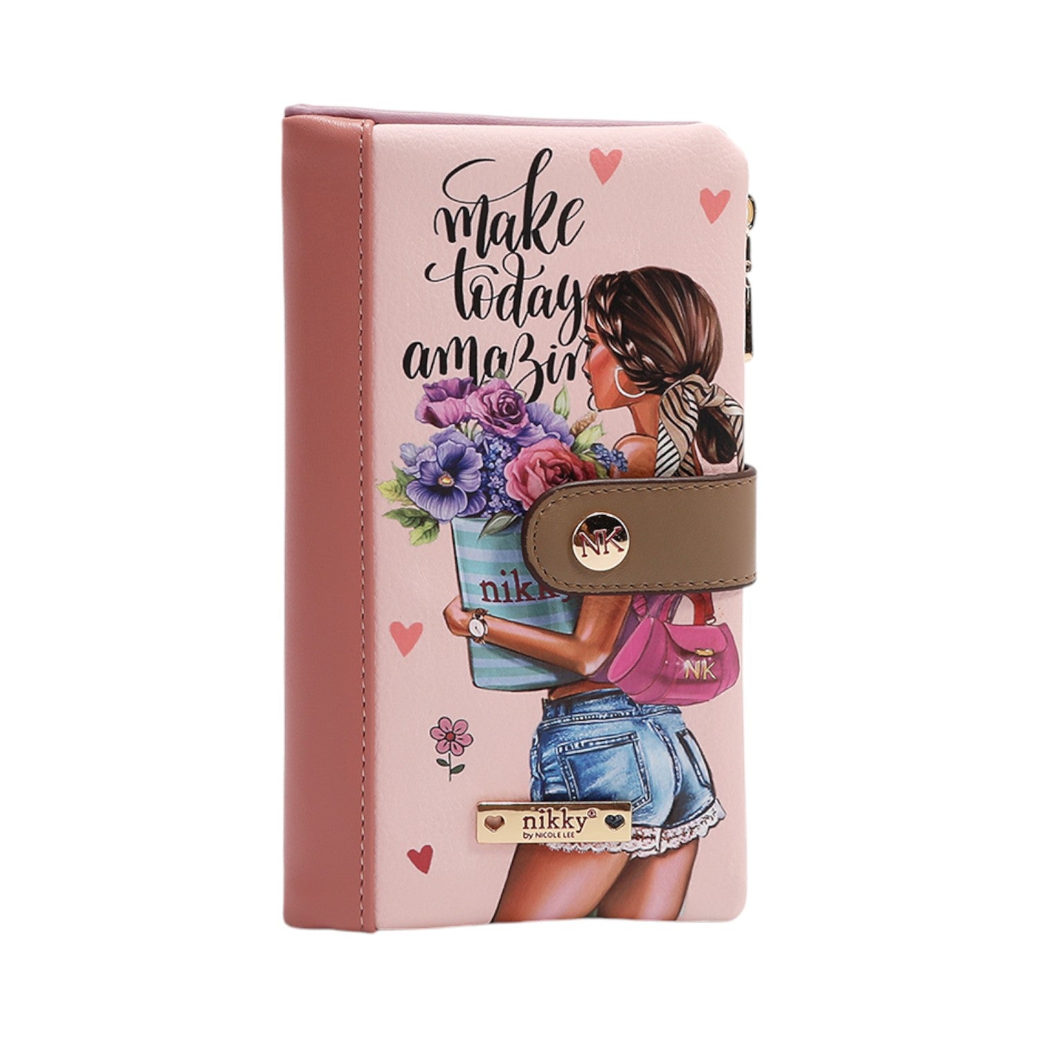 Billetero largo con broche touch RFID Nikky Flower Day - KimondoShop