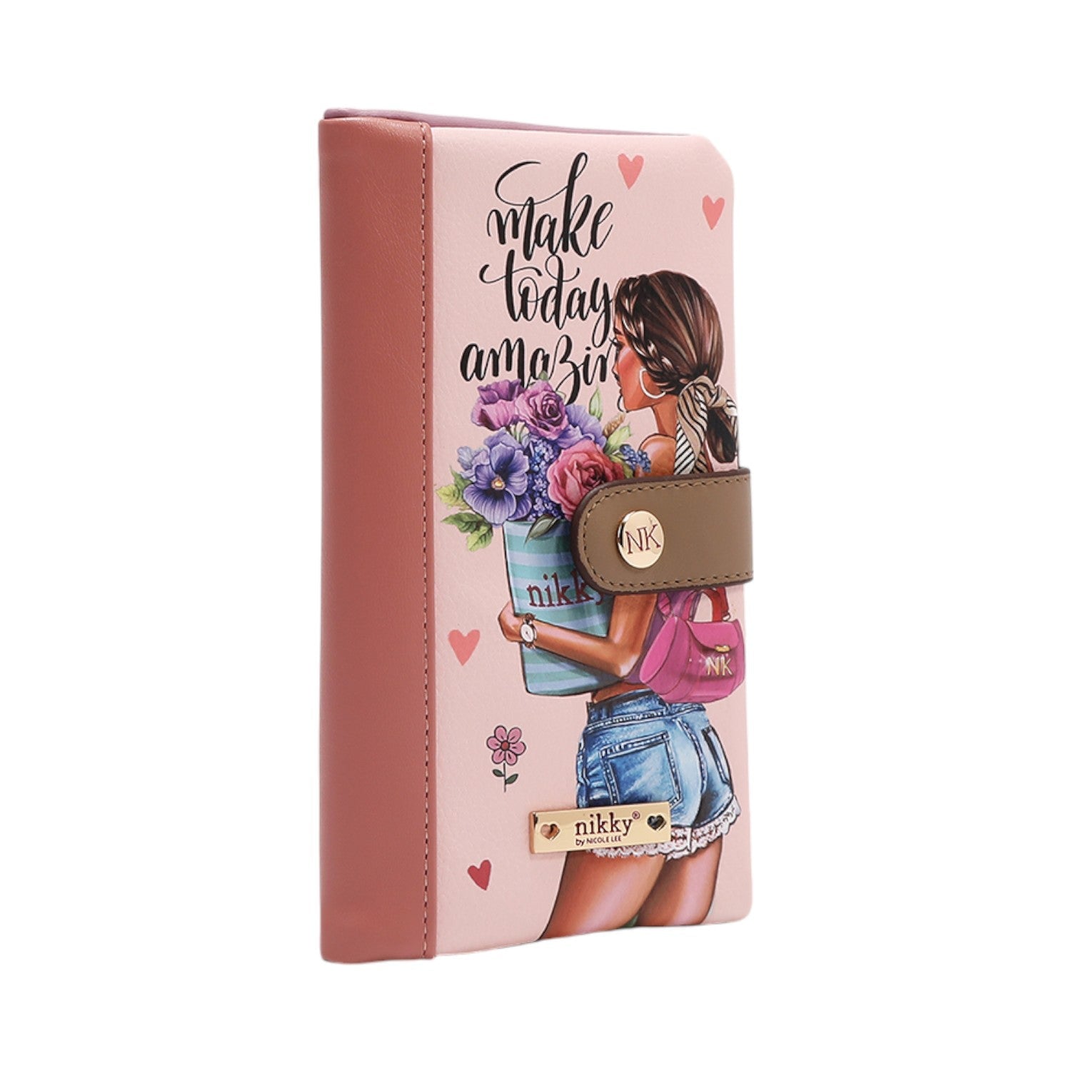 Billetero largo con broche touch RFID Nikky Flower Day - KimondoShop