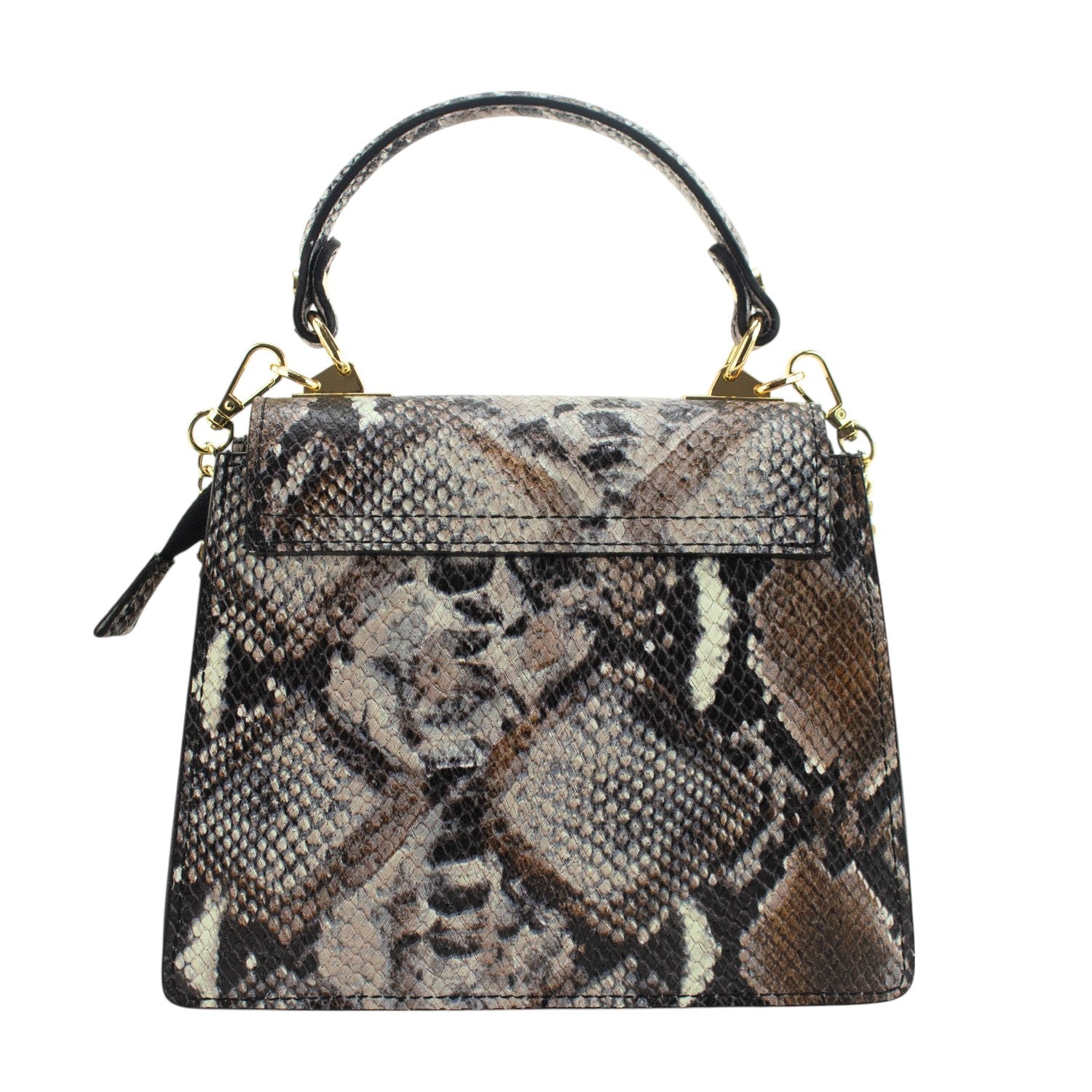 Bolso de mano Piel Pregato Gekko Marrón Gris - KimondoShop