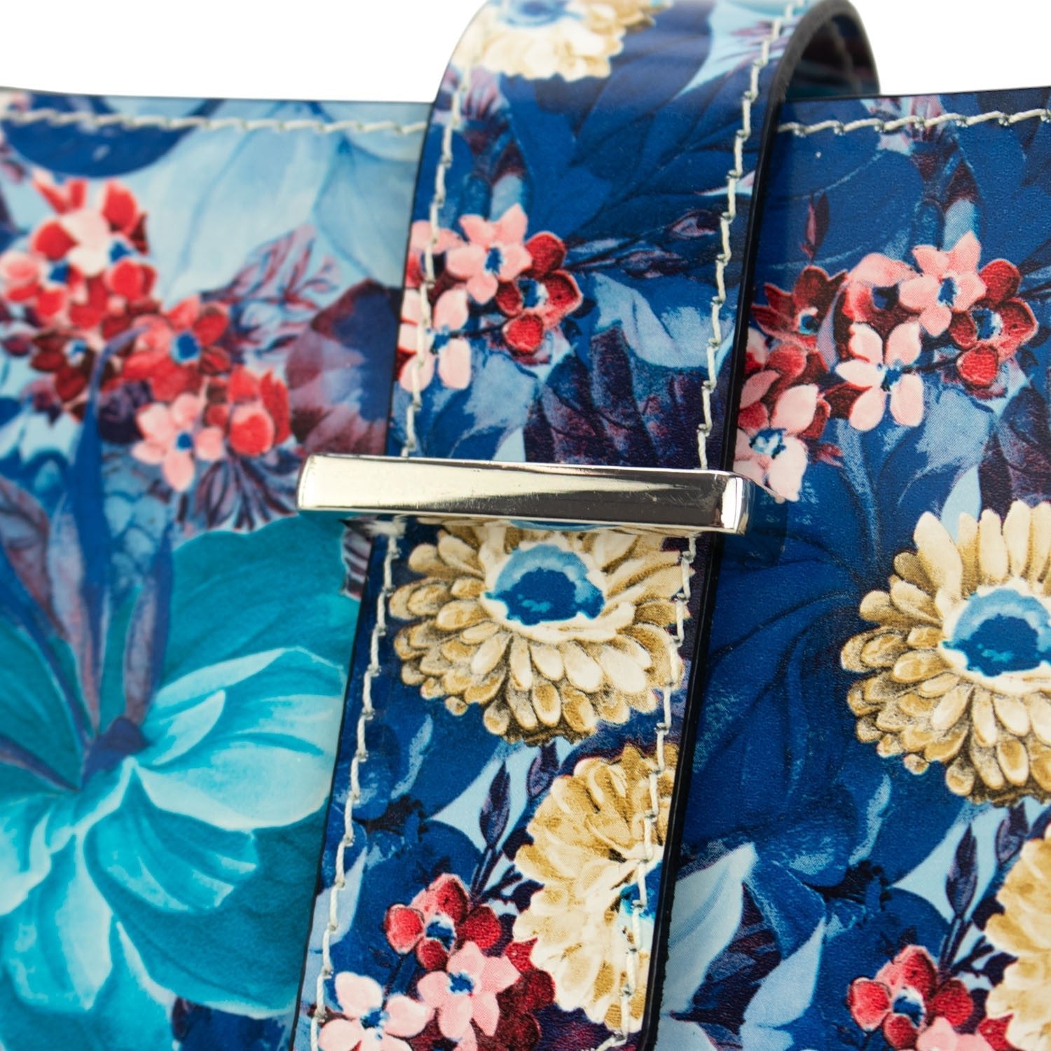 Bolso de Piel Pregato Eterea Floral Blue Blossom - KimondoShop