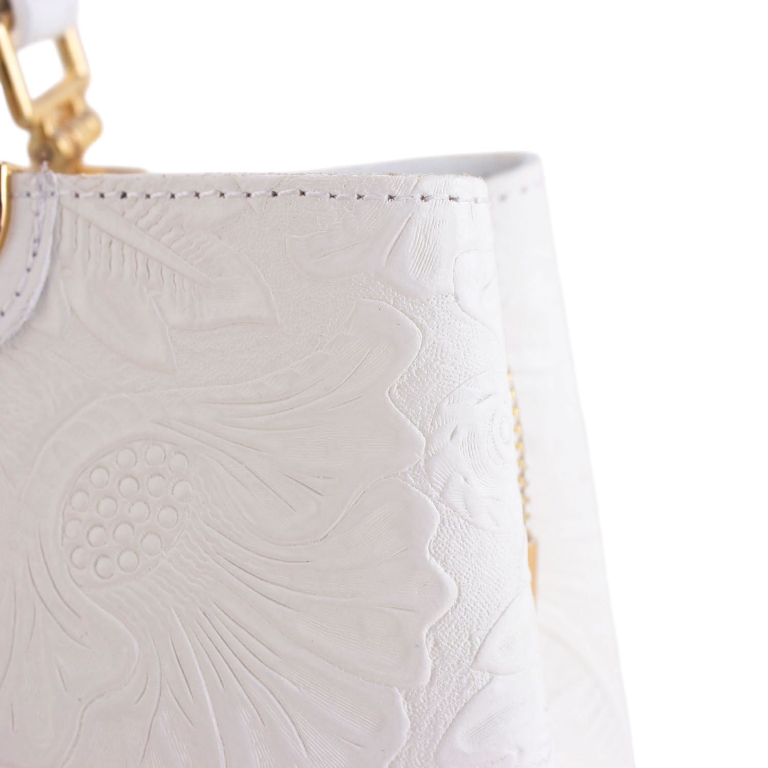 Bolso en piel Pregato Eleganza Grabado Blanco - KimondoShop
