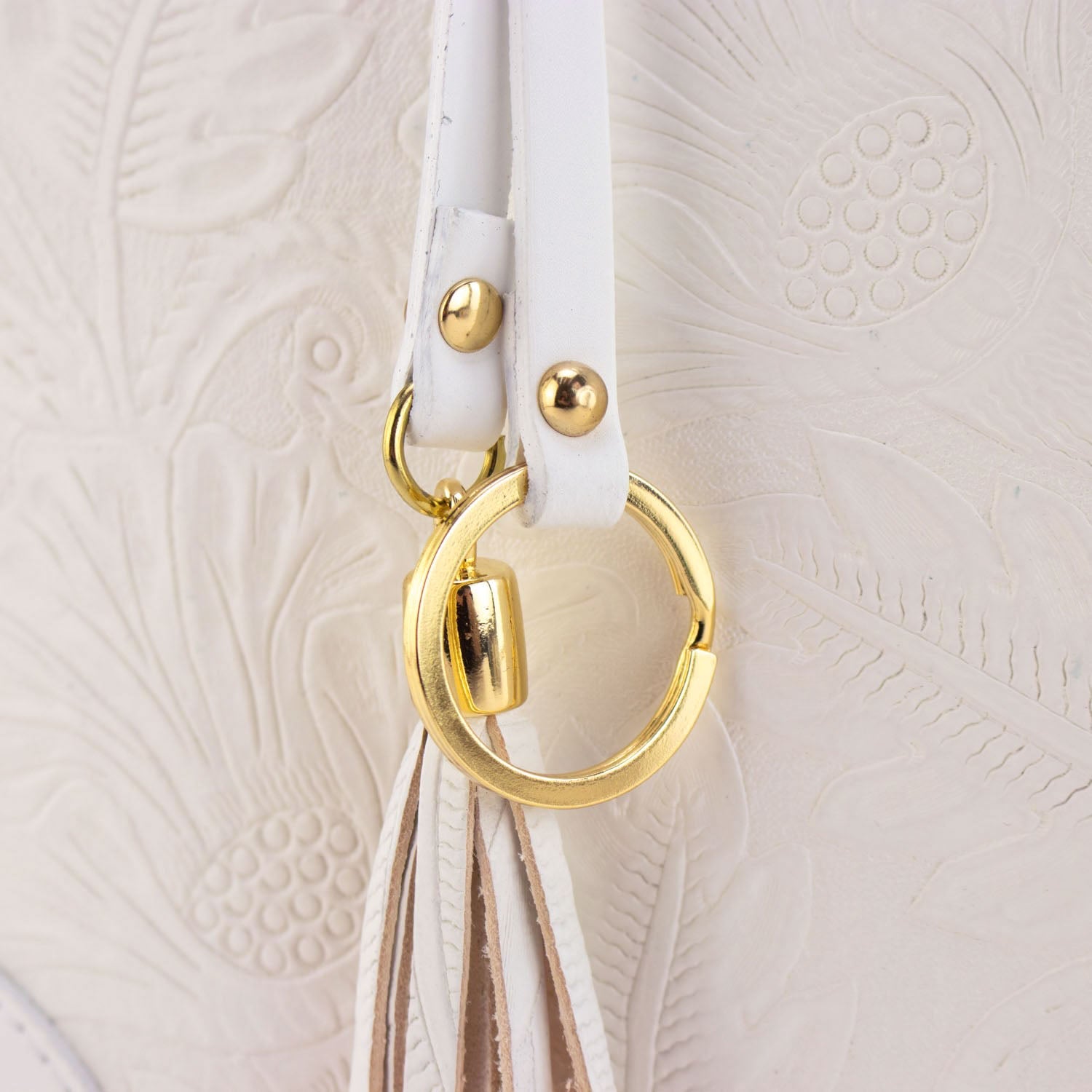 Bolso en piel Pregato Eleganza Grabado Blanco - KimondoShop