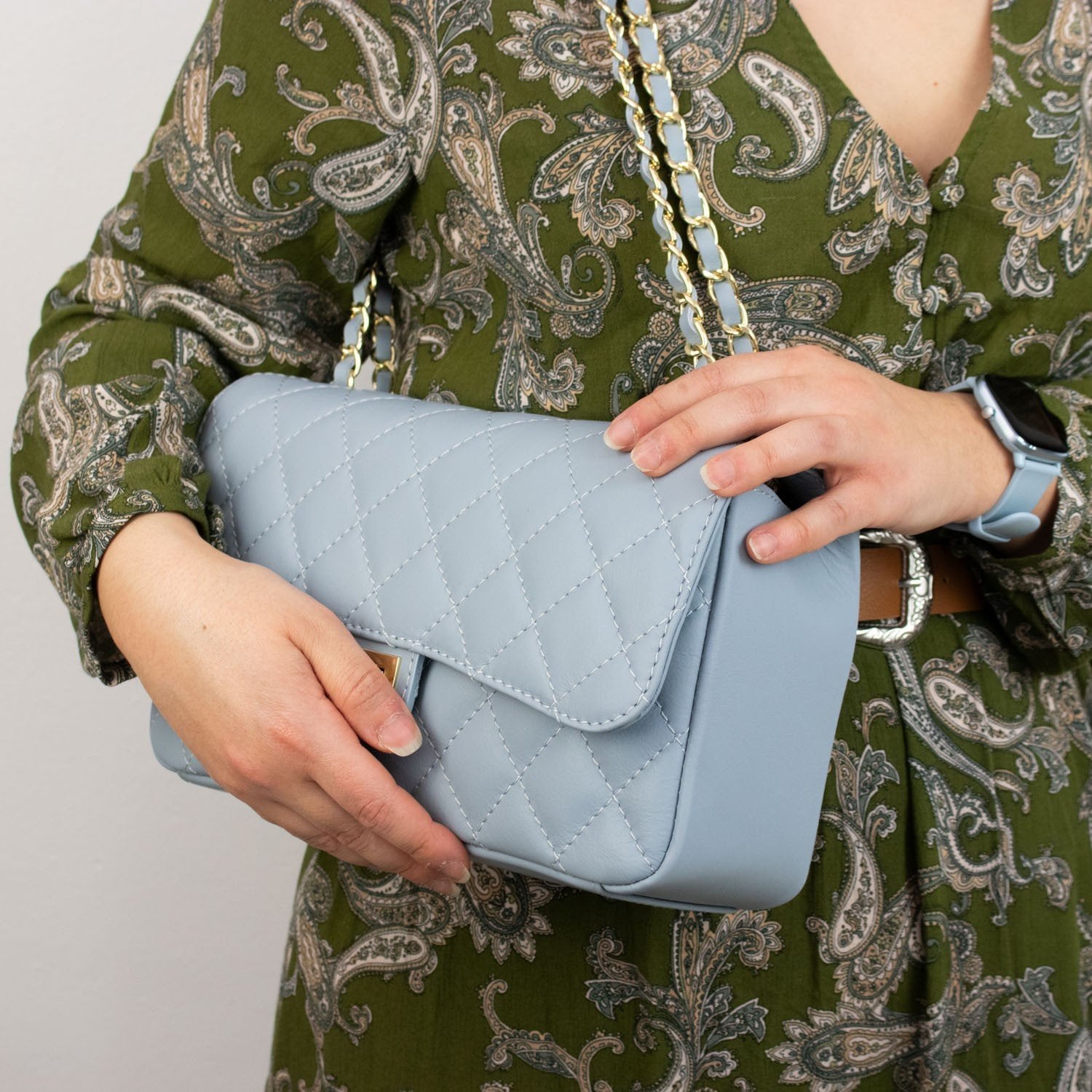 Bolso Piel Pregato Classy Azul Cian - KimondoShop