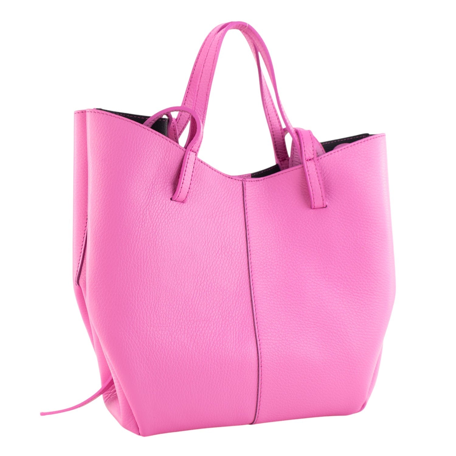 Bolso shopper Piel Pregato Venetto Soft Rosa chicle - KimondoShop