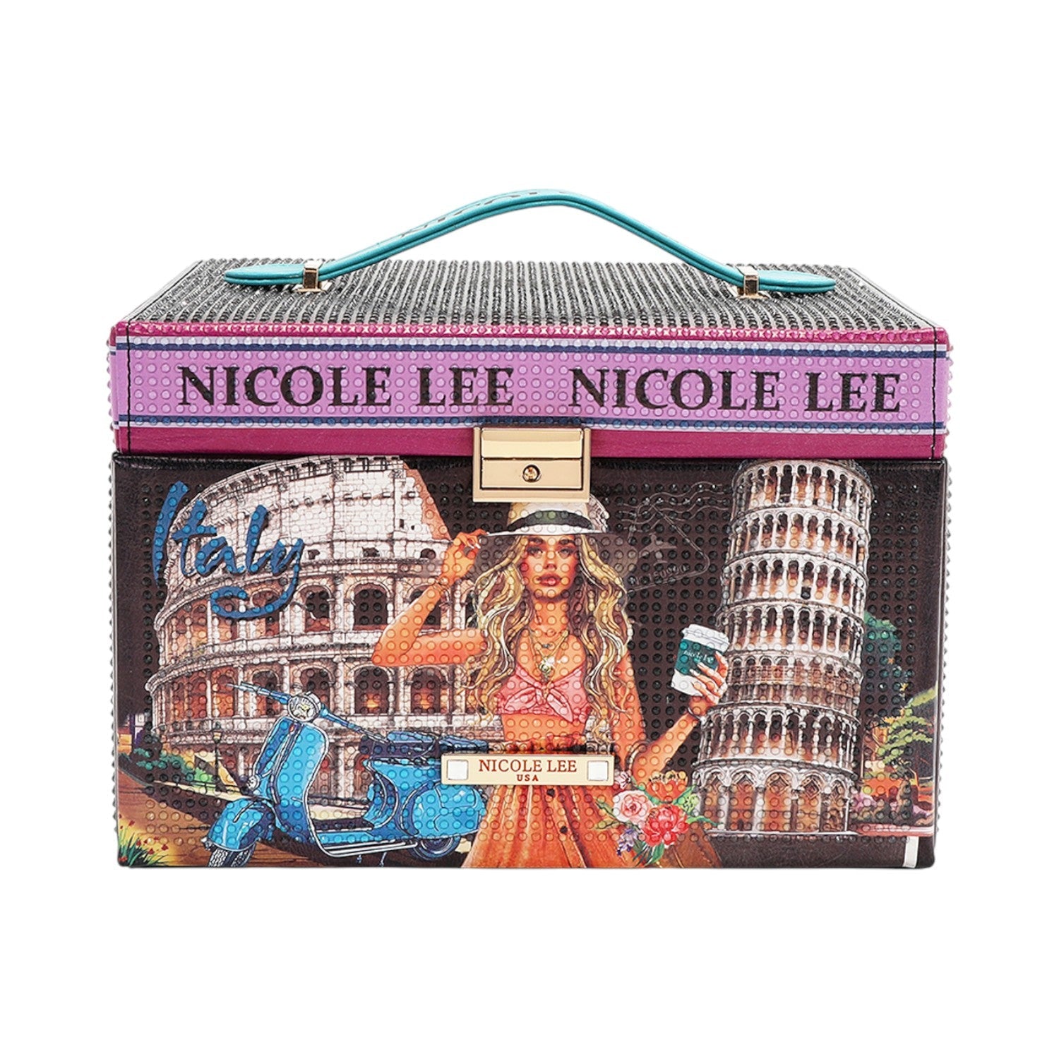 Joyero grande con pedrería Nicole lee Martha Travels Italy - KimondoShop
