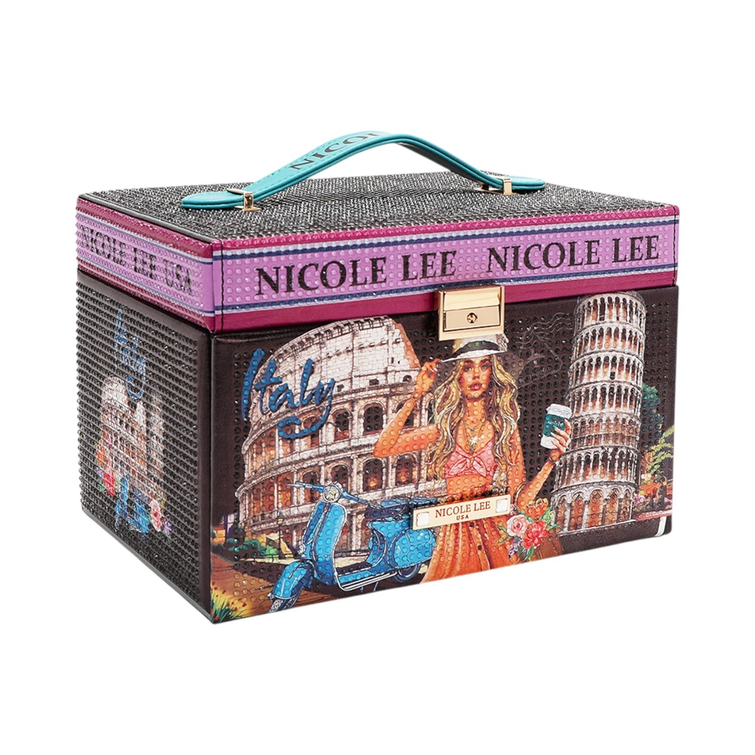Joyero grande con pedrería Nicole lee Martha Travels Italy - KimondoShop