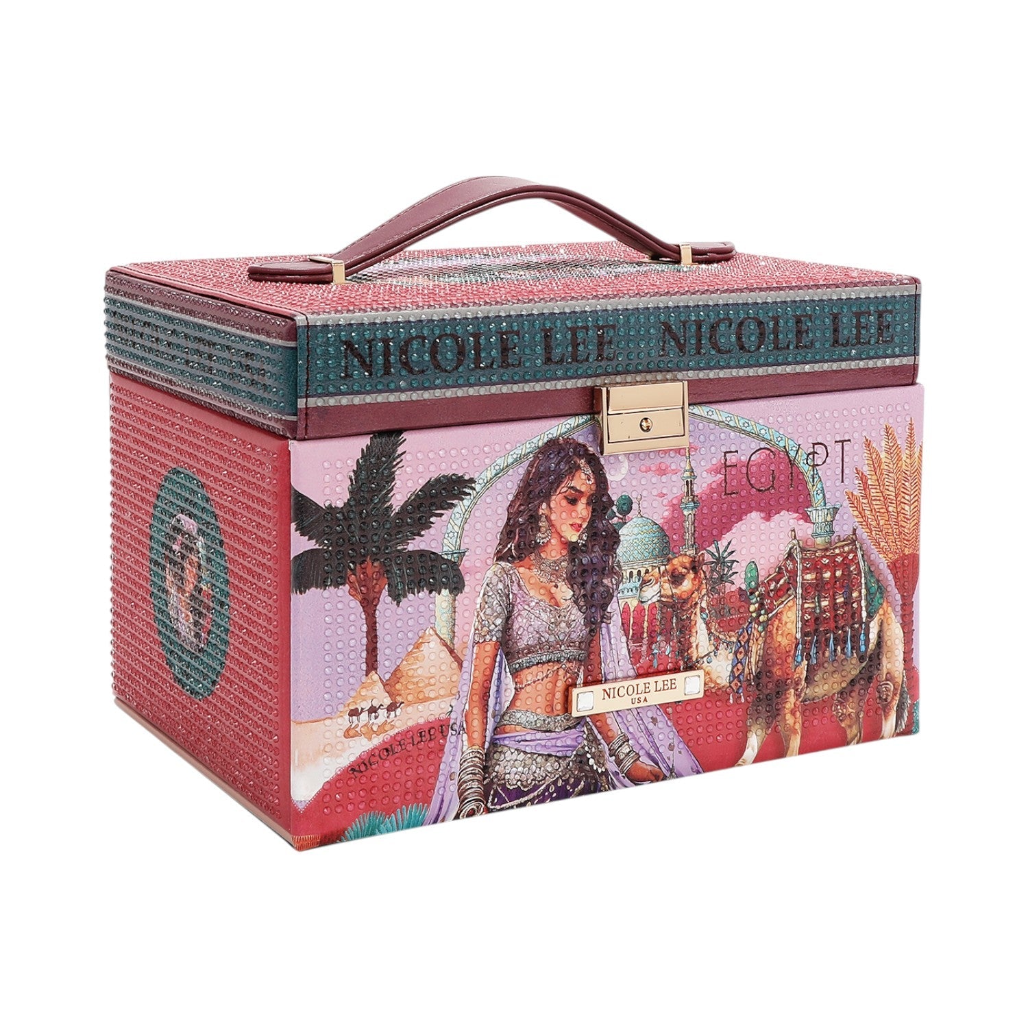 Joyero grande con pedrería Nicole lee Queen Cleopatra - KimondoShop