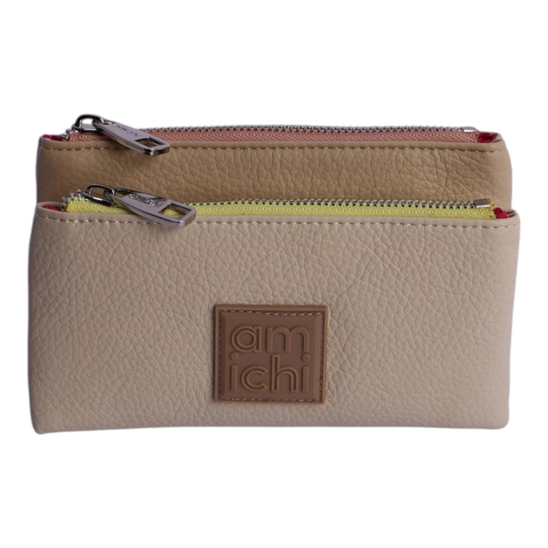 Monedero doble Amichi Facet Beige - KimondoShop