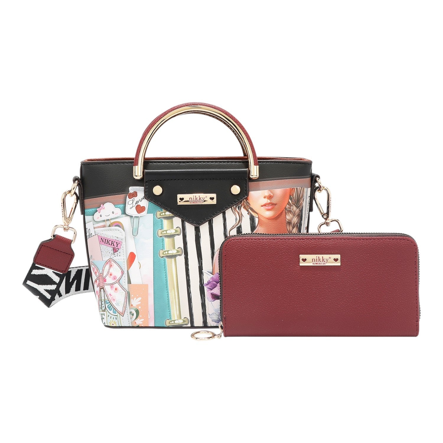 Set 3 piezas bolso shopper, bolso y billetero Nikky Nostalgia - KimondoShop