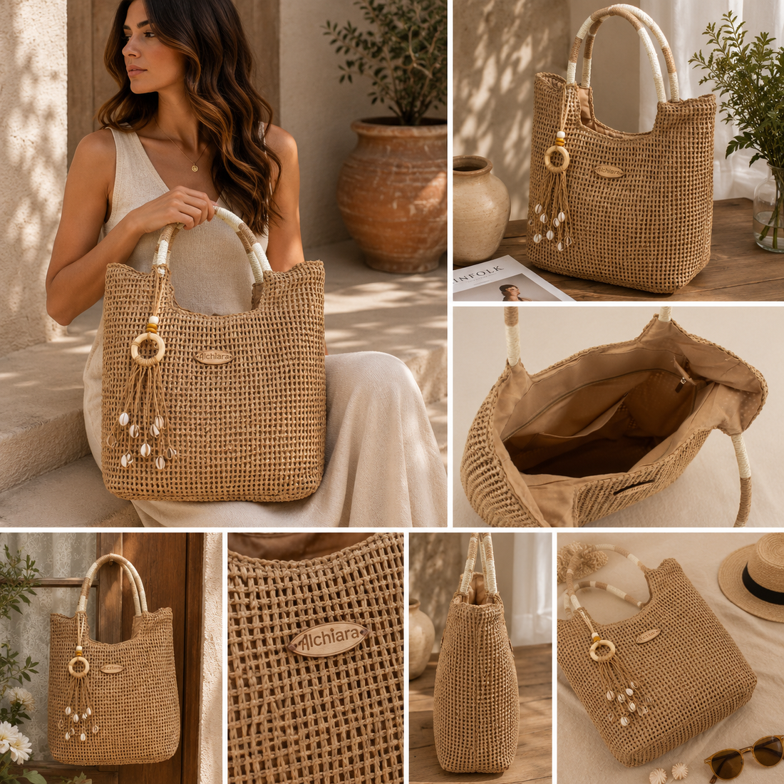 Bolso shopper Alchiara Thalia Natural