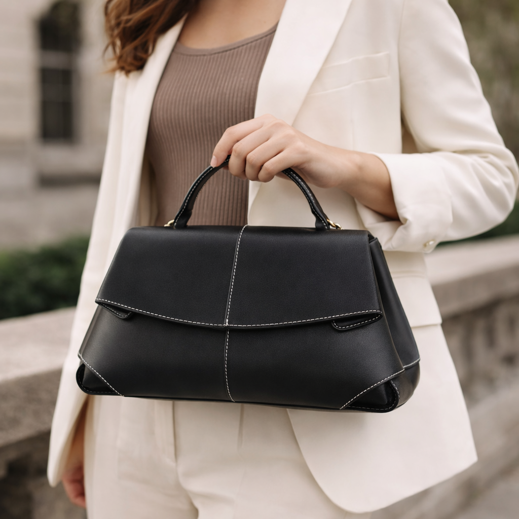 Bolso en piel Pregato Atelier Luxe Negro