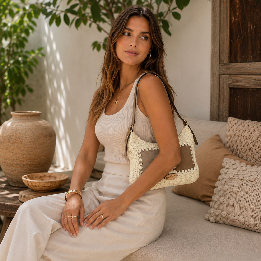 Bandolera Alchiara Coralia Beige