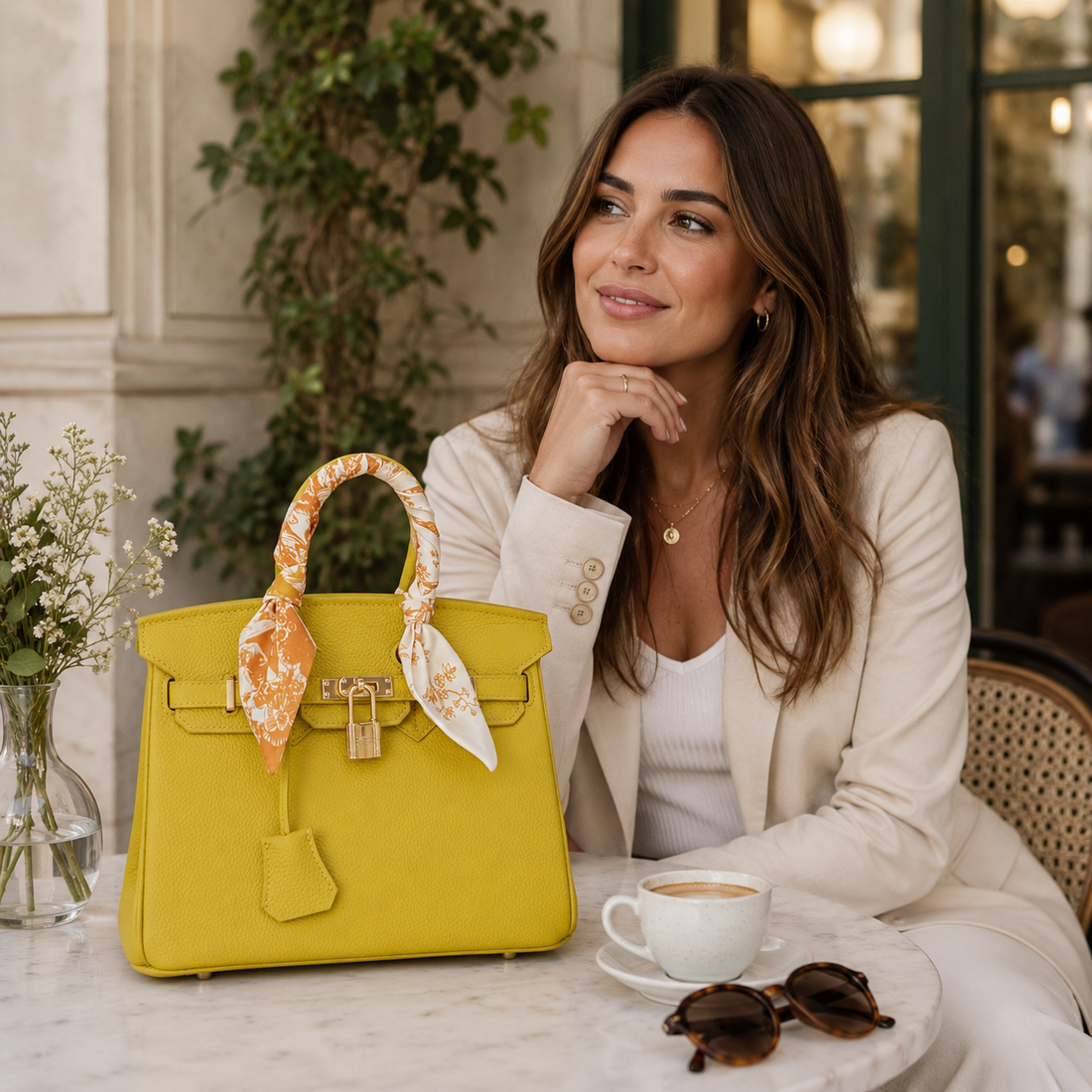 Bolso de mano Pregato Verona Gold Mostaza · 25cm