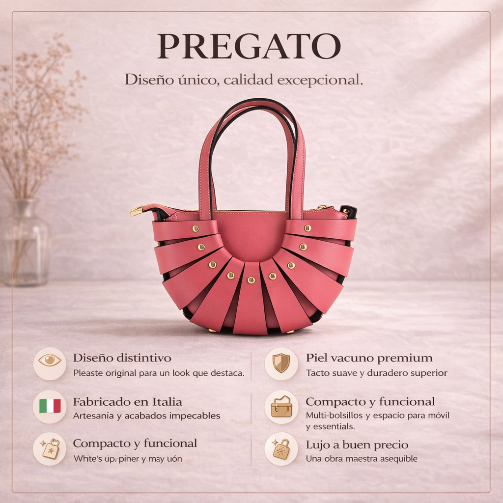 Bolso en Piel Pregato Riviera Negro