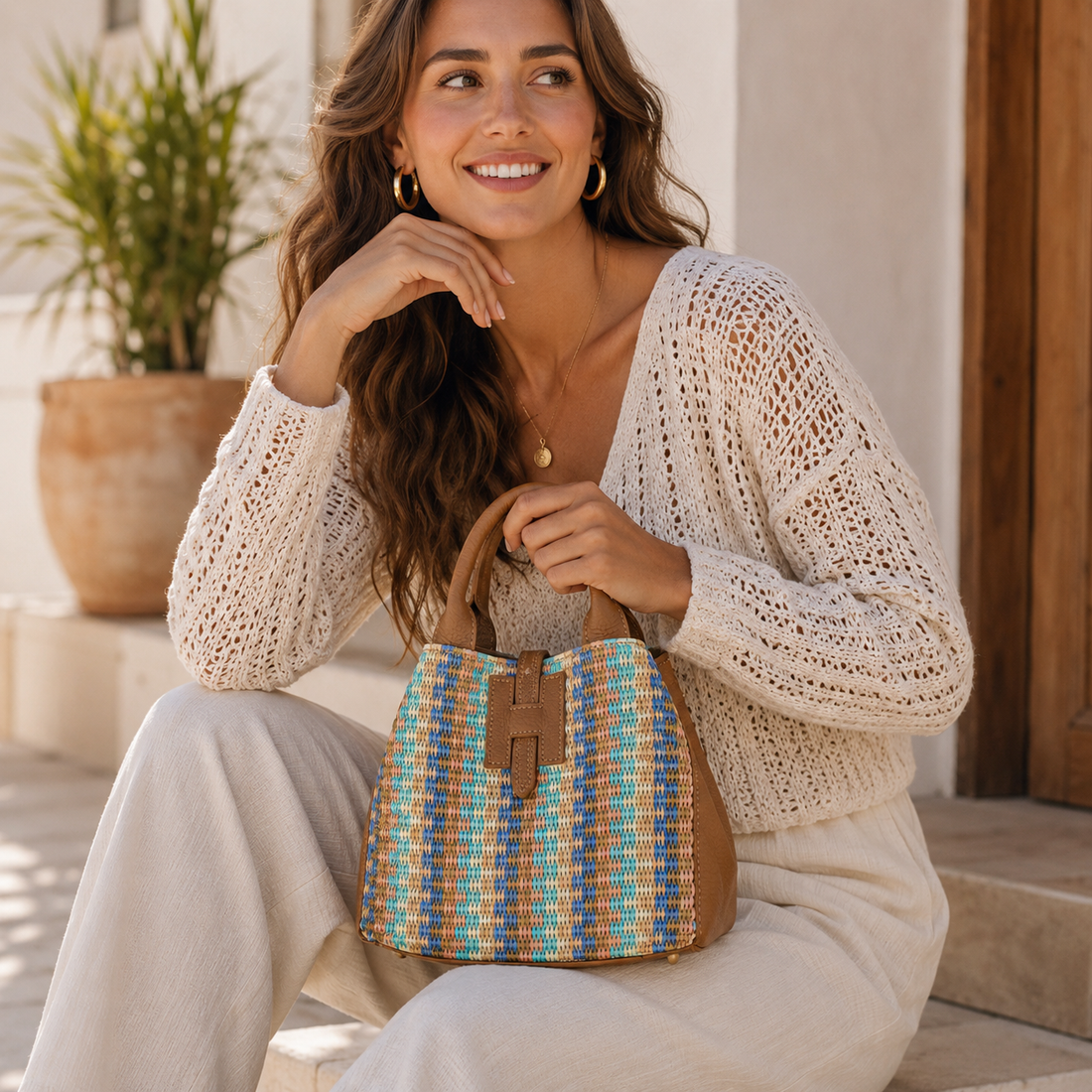 Bolso de mano Pregato Isola Azul