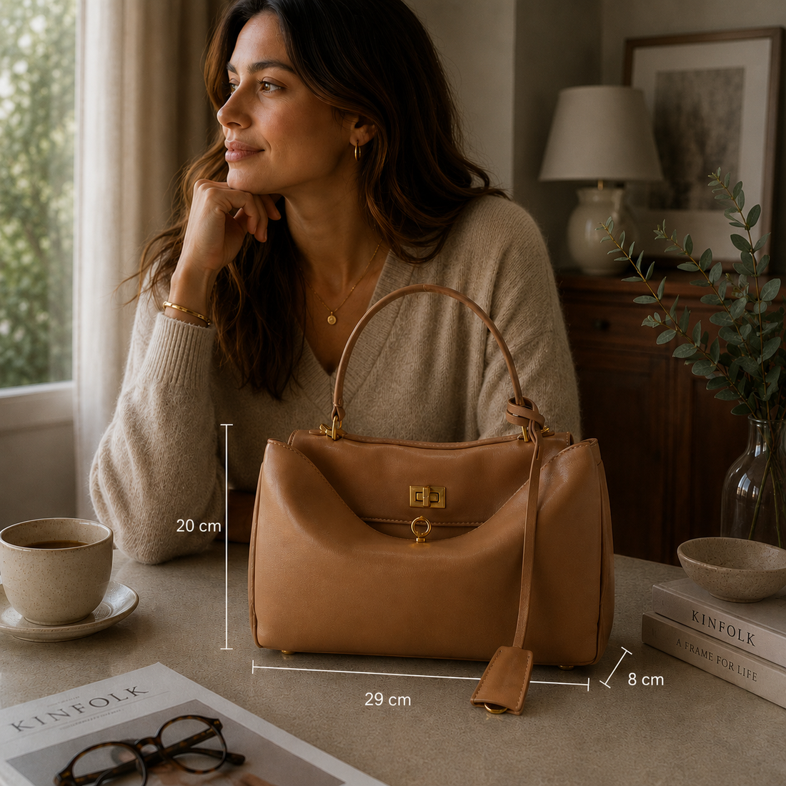Bolso en piel Pregato Lussari Moka