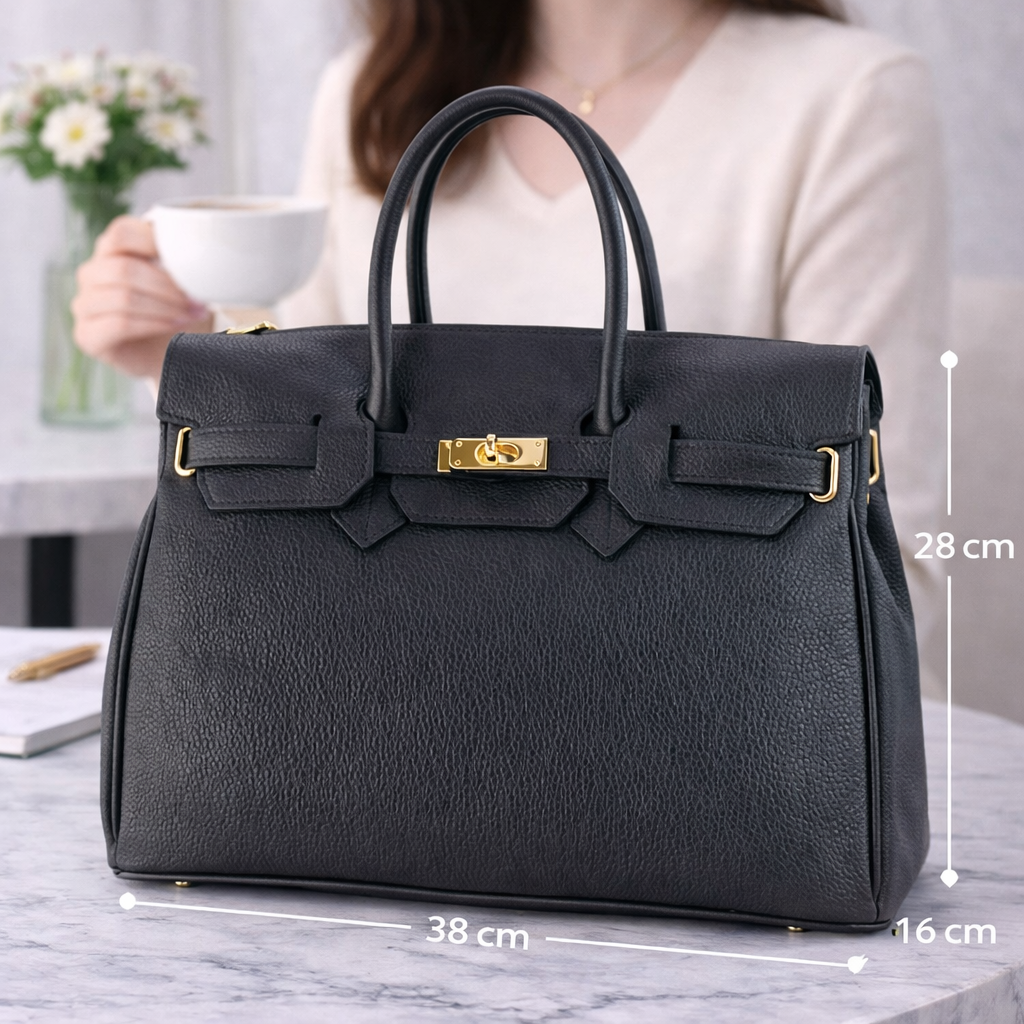 Bolso de Piel Pregato Juliette Negro - KimondoShop