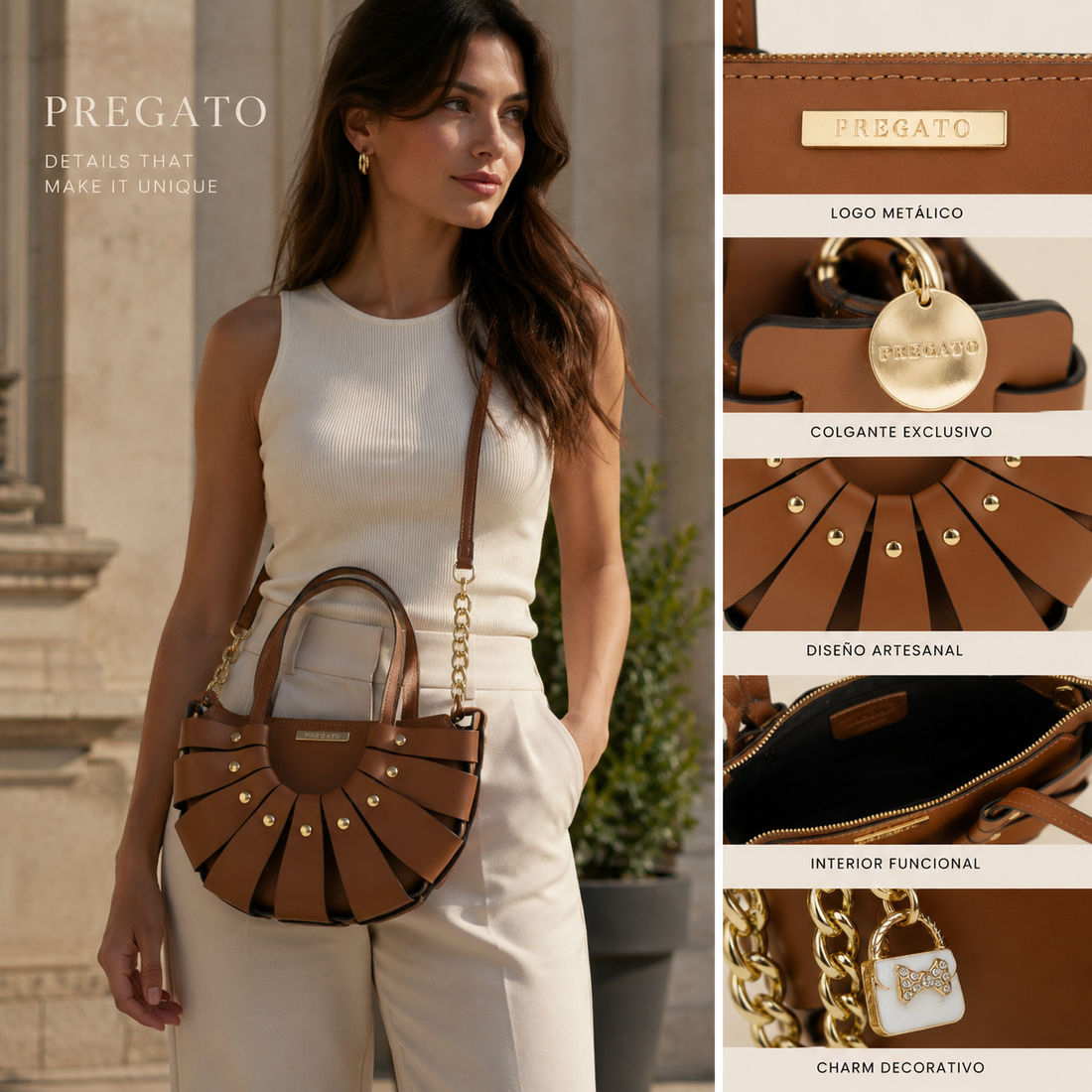 Bolso en Piel Pregato Riviera Cuero