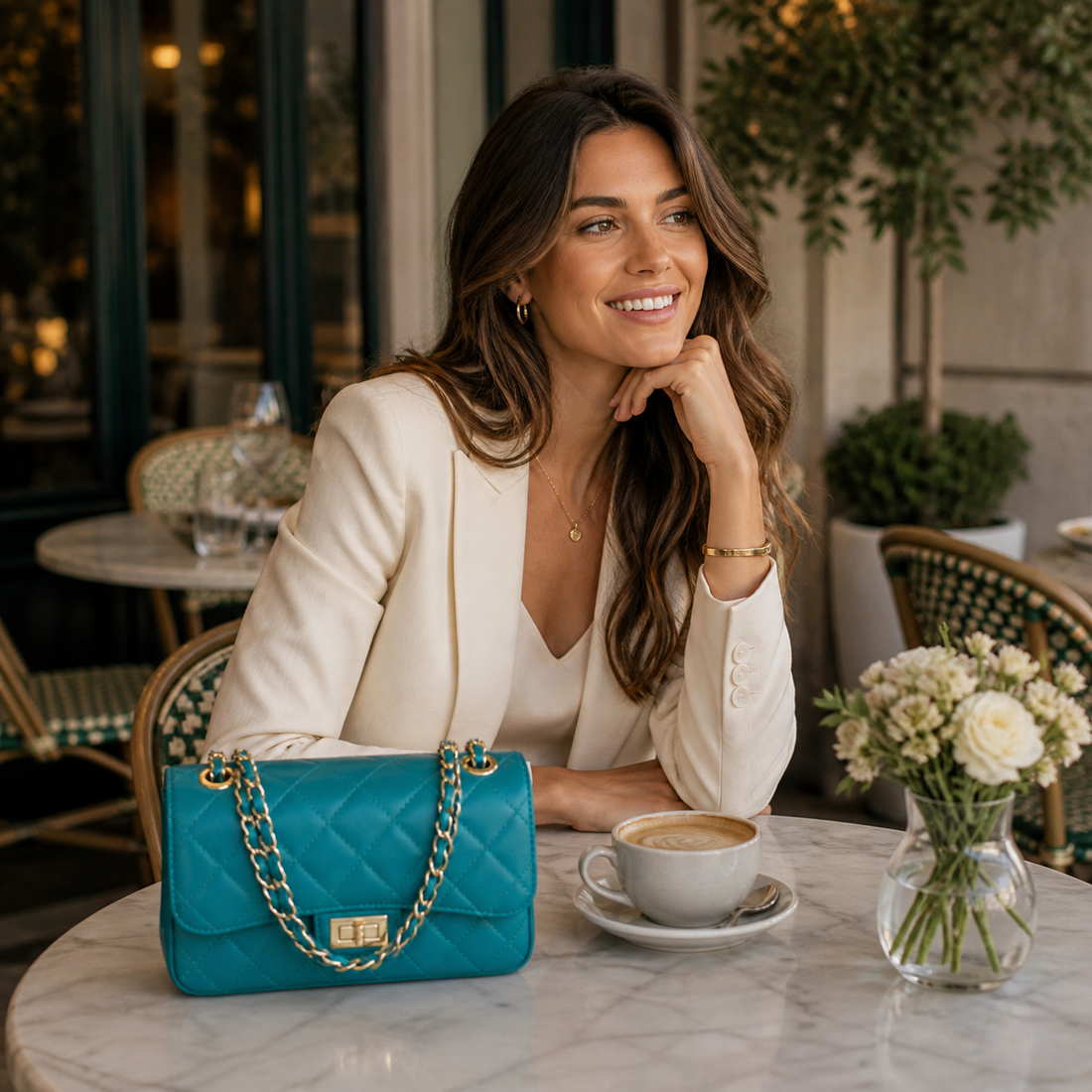 Bolso Piel Pregato Classy Turquesa - KimondoShop
