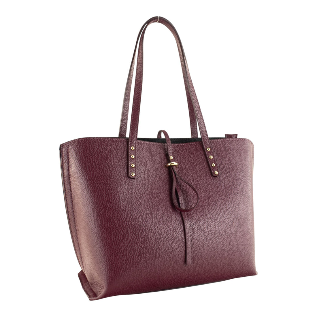 Bolso Shopper en Piel Pregato Loggia Burdeos