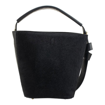Bolso bucket en Piel Pregato Alessia Premium Negro