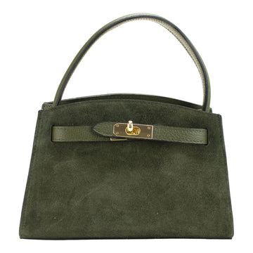 Bolso de mano en piel Pregato Nuit Ante Verde