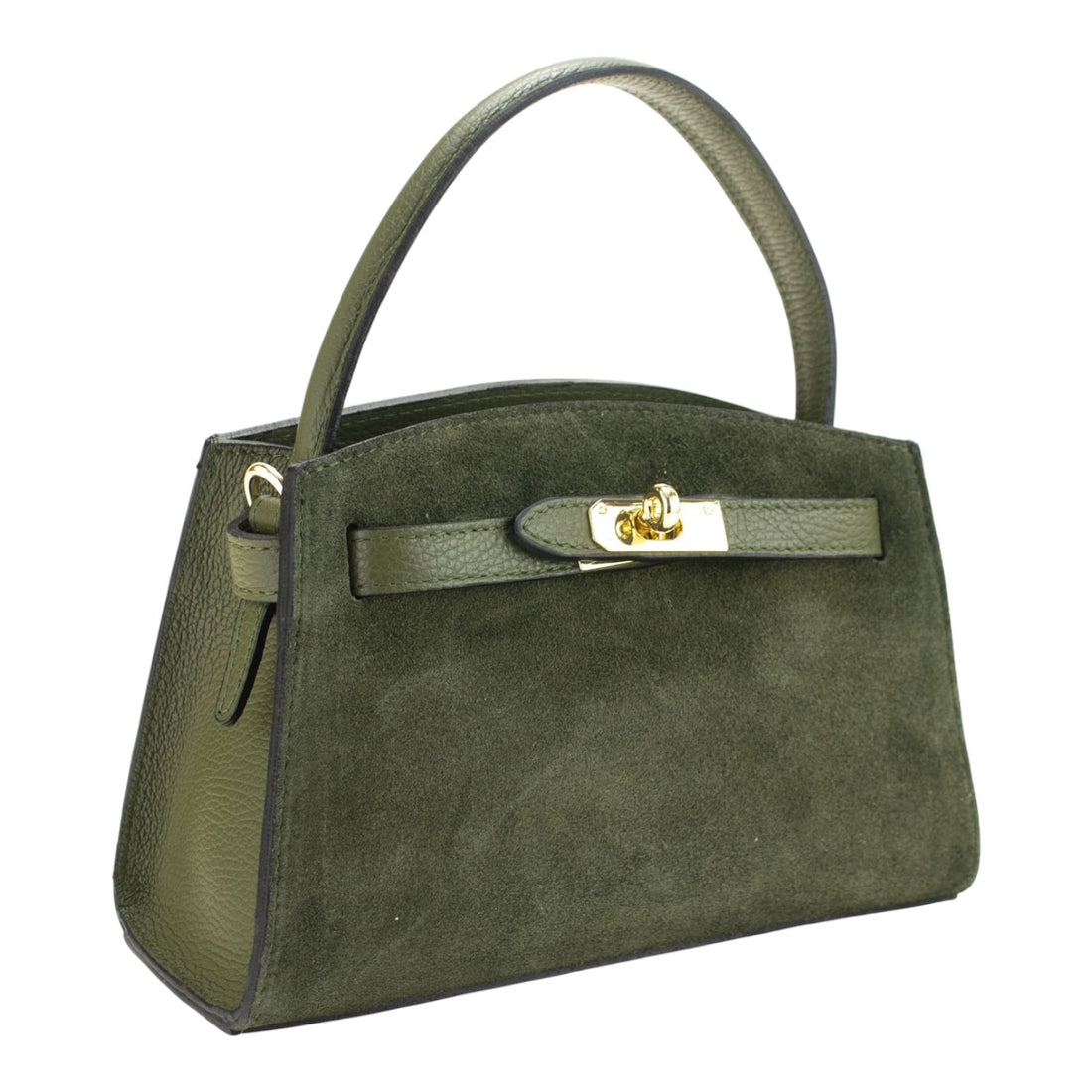 Bolso de mano en piel Pregato Nuit Ante Verde