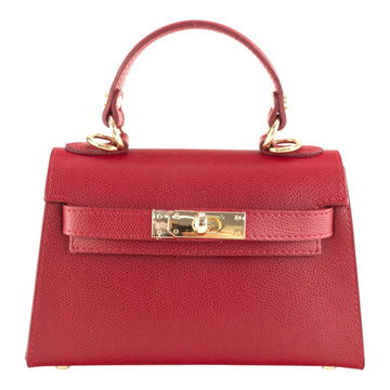 Bolso en Piel Pregato mini Latenza Rojo oscuro