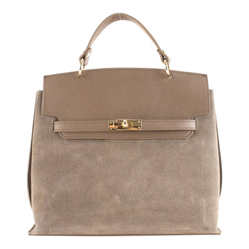 Bolso en Piel Pregato Nobile Ante Taupe