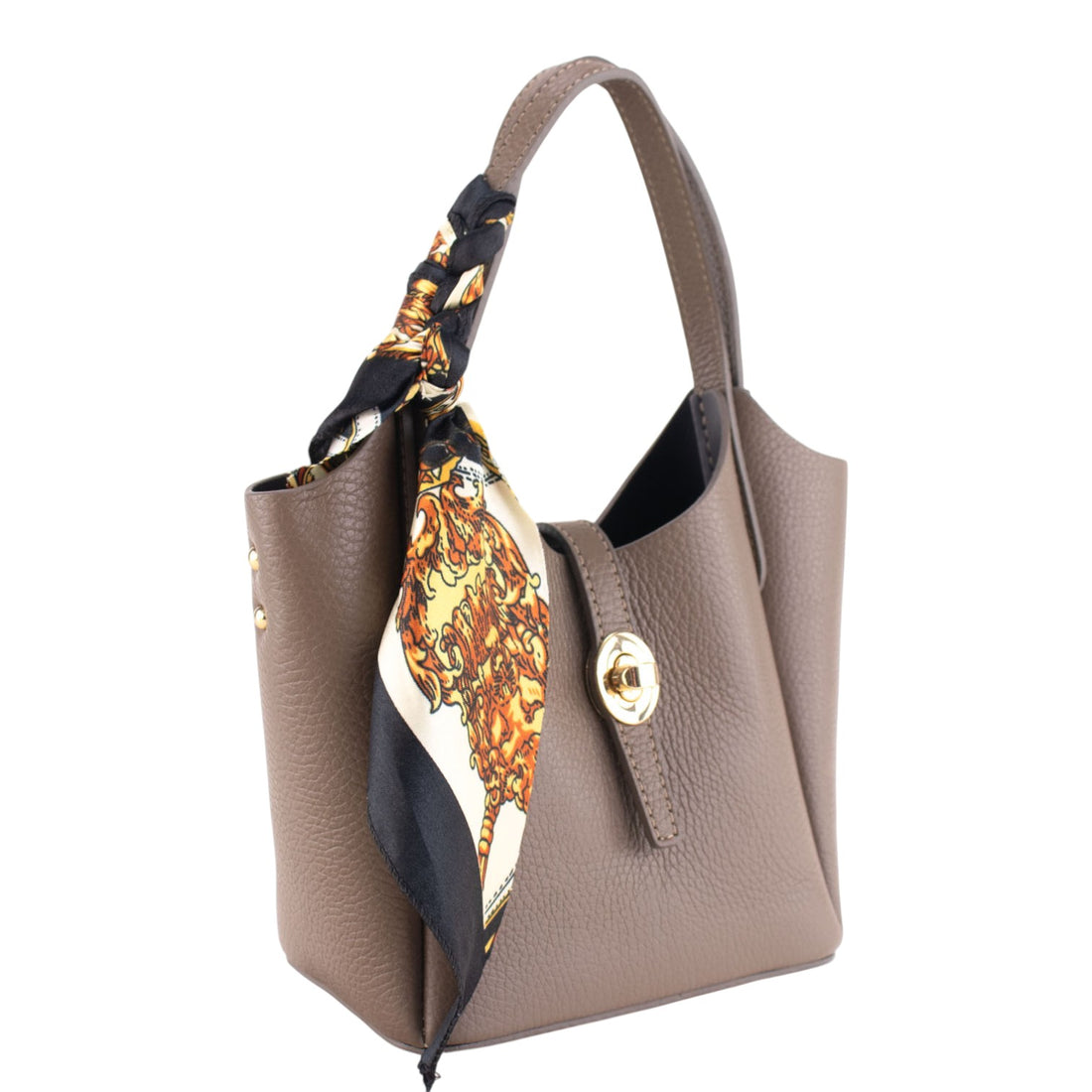 Bolso de Piel Pregato Carina Taupe