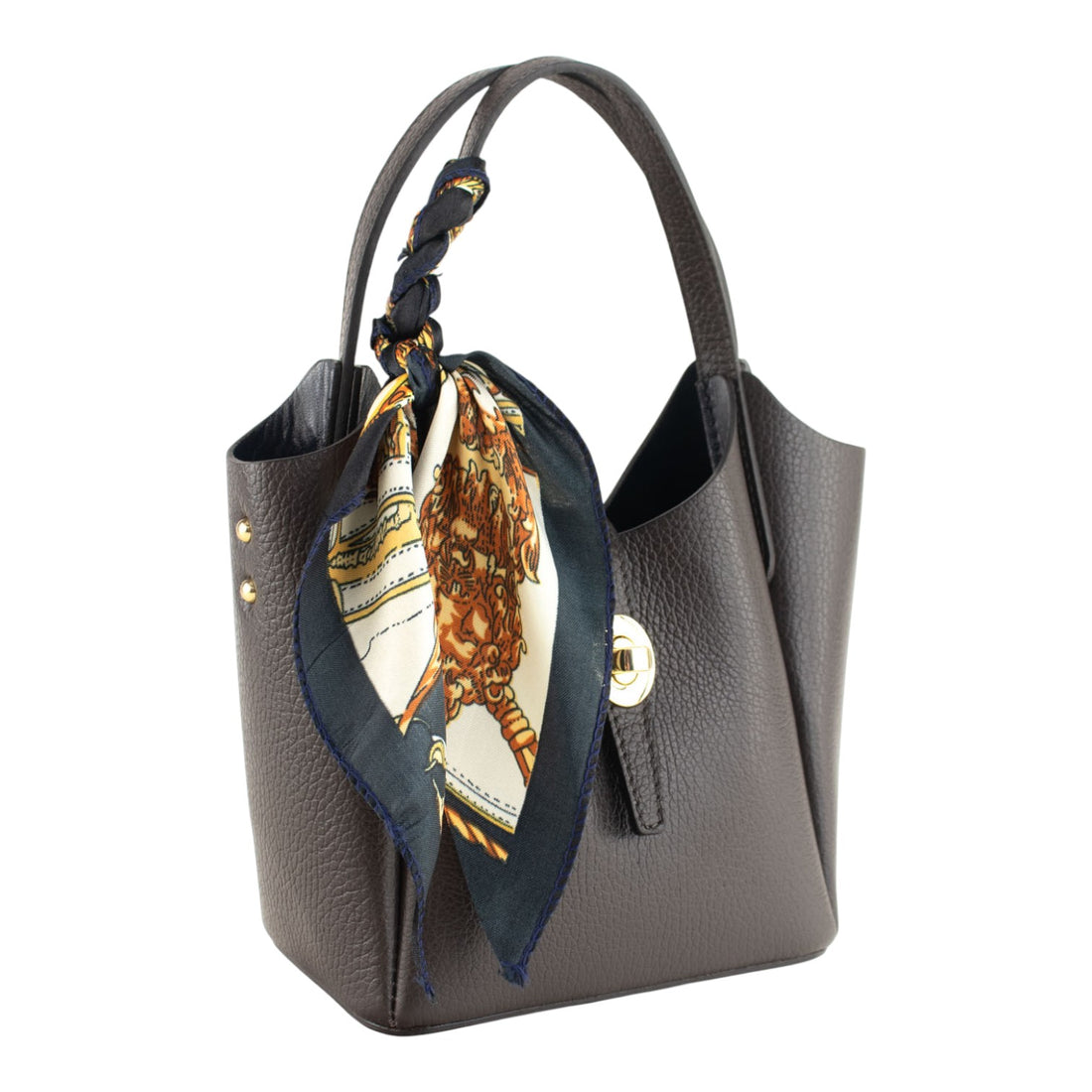 Bolso de Piel Pregato Carina Chocolate