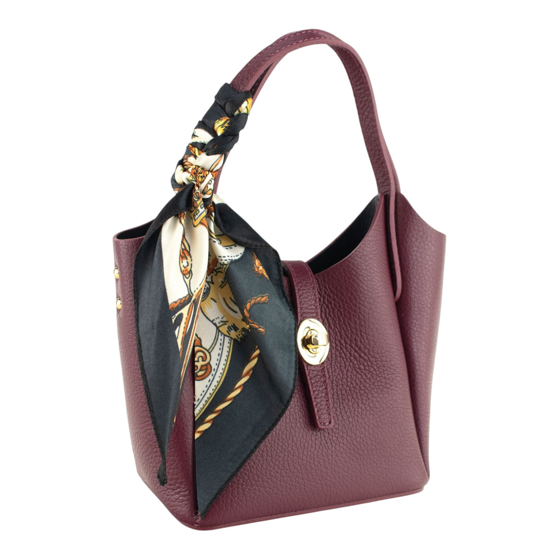 Bolso de Piel Pregato Carina Burdeos