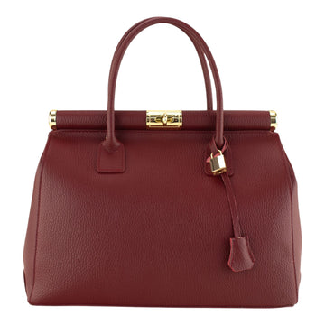 Bolso de mano en Piel Pregato Classic Rojo oscuro