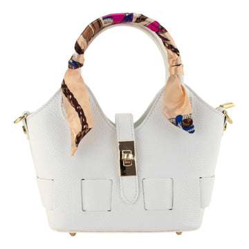 Bolso en Piel Pregato Piccolo tape Blanco