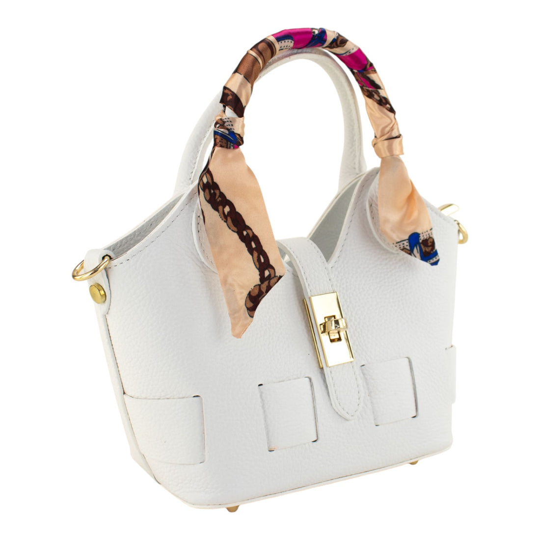 Bolso en Piel Pregato Piccolo tape Blanco