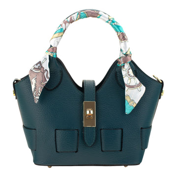 Bolso en Piel Pregato Piccolo tape Petróleo