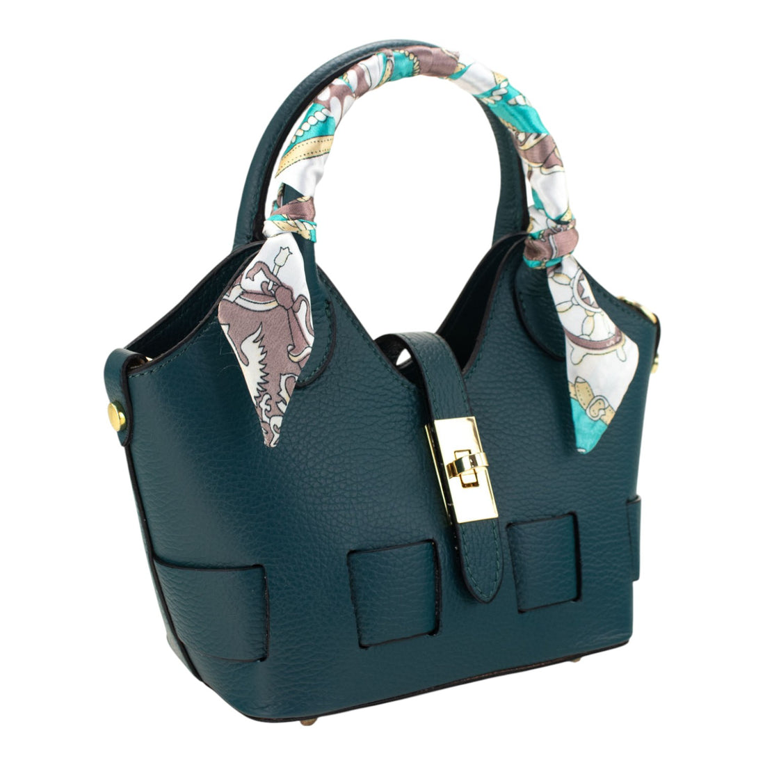 Bolso en Piel Pregato Piccolo tape Petróleo