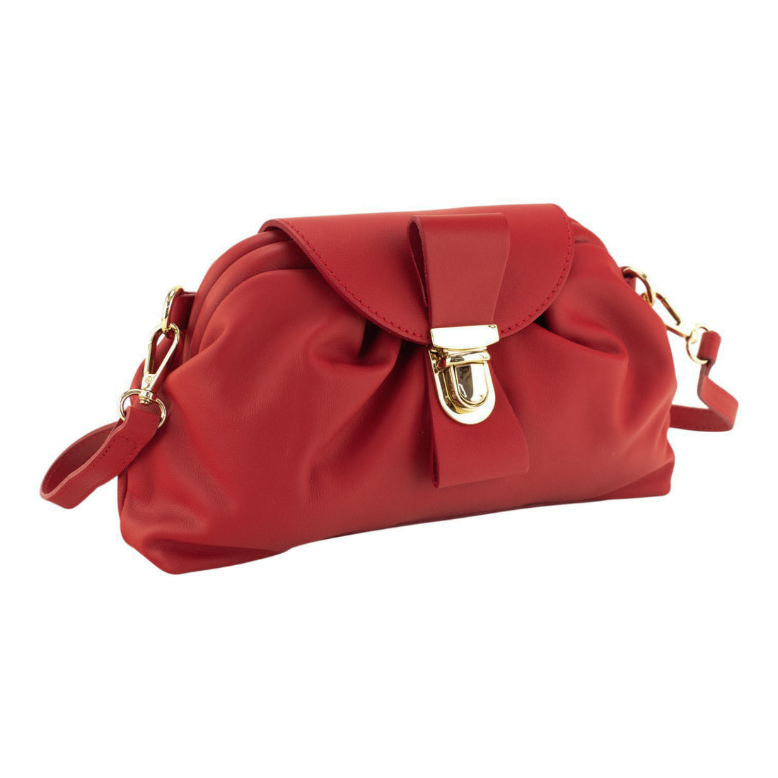 Bolso en Piel Pregato Dolce Rojo oscuro