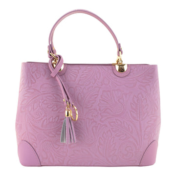 Bolso en piel Pregato Eleganza Grabado Malva