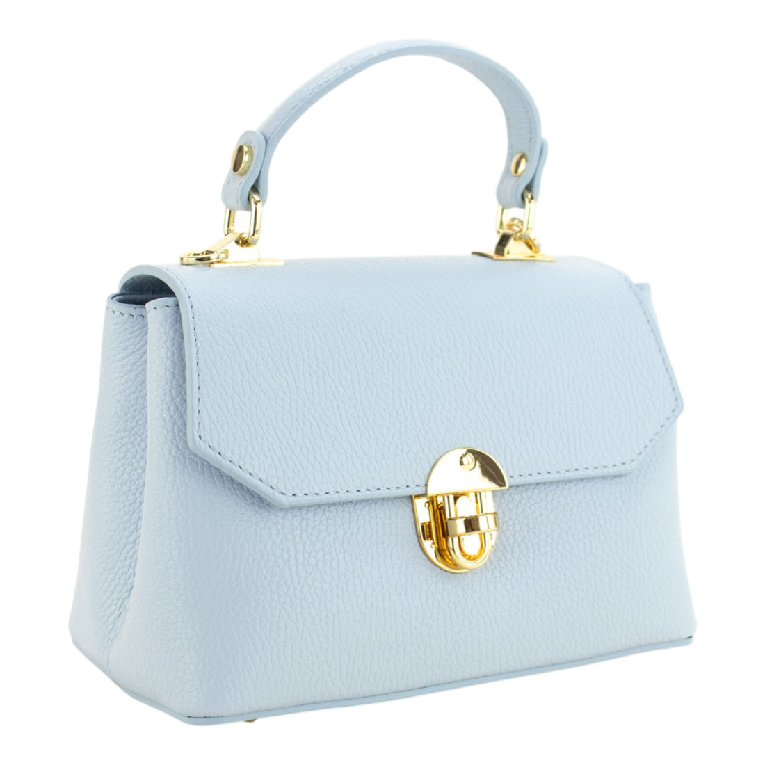 Bolso en Piel Pregato Carezza Azul cielo