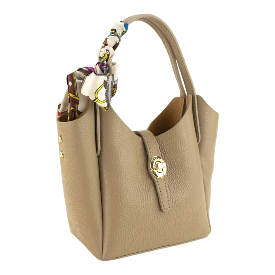 Bolso de Piel Pregato Carina Taupe