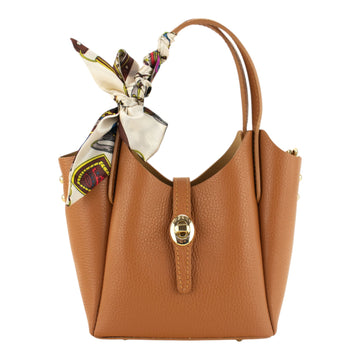 Bolso de Piel Pregato Carina Camel