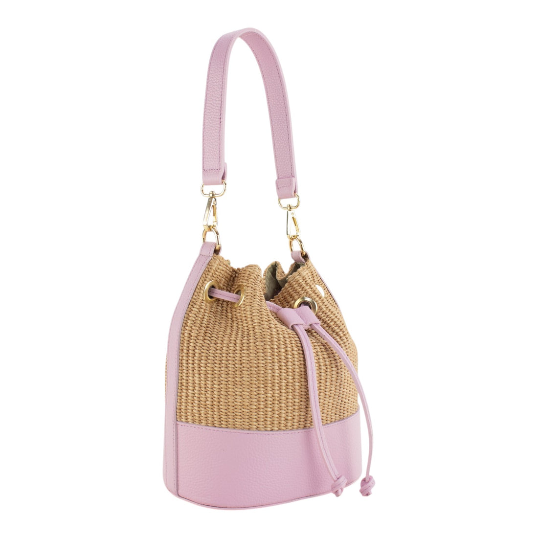 Bolso bucket en piel Pregato Zafira Rosa claro